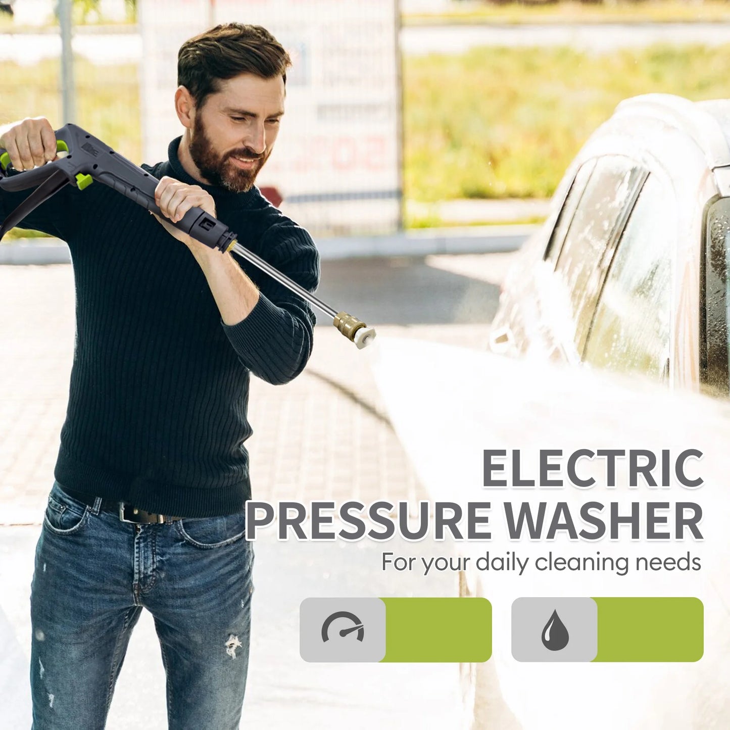 Electric Pressure Washer 4200PSI-Max 2.4GPM Power Washer Wash Machine Electric Powered for Car, Floor, Garage, Patio Washing