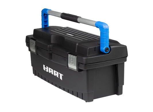 HART 26" Toolbox, Resin Tool Storage and Organization, Black with Blue Accents