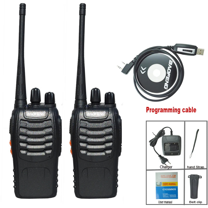 2Pcs/Lot Baofeng BF-888S Walkie Talkie Two-way Radio Set BF 888s UHF 400-470MHz 16CH Walkie-talkie Radios Transceiver