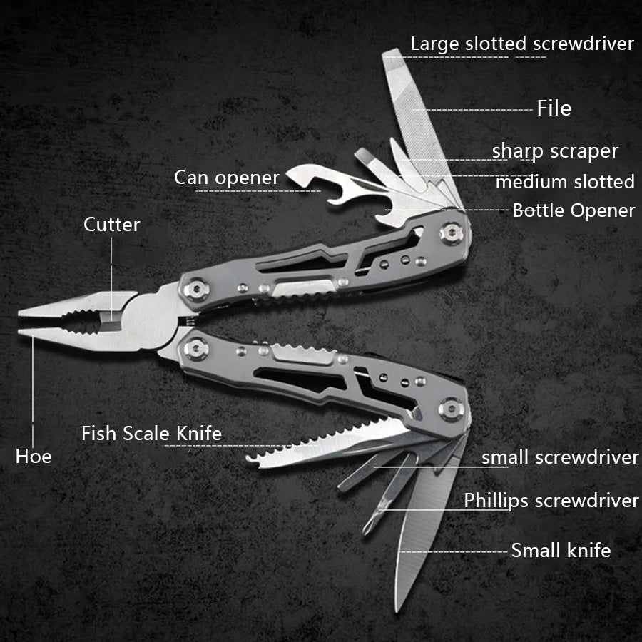 Stainless Steel Folding Multifunction Tools Emergency survival Knife Pliers