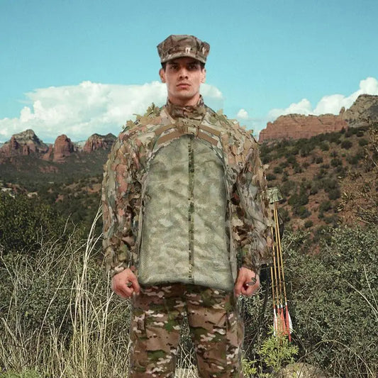 Ghillie Suit Breathable Ghillie Suit For Turkey Hunting Hunting Gear Camouflage Material Woodland