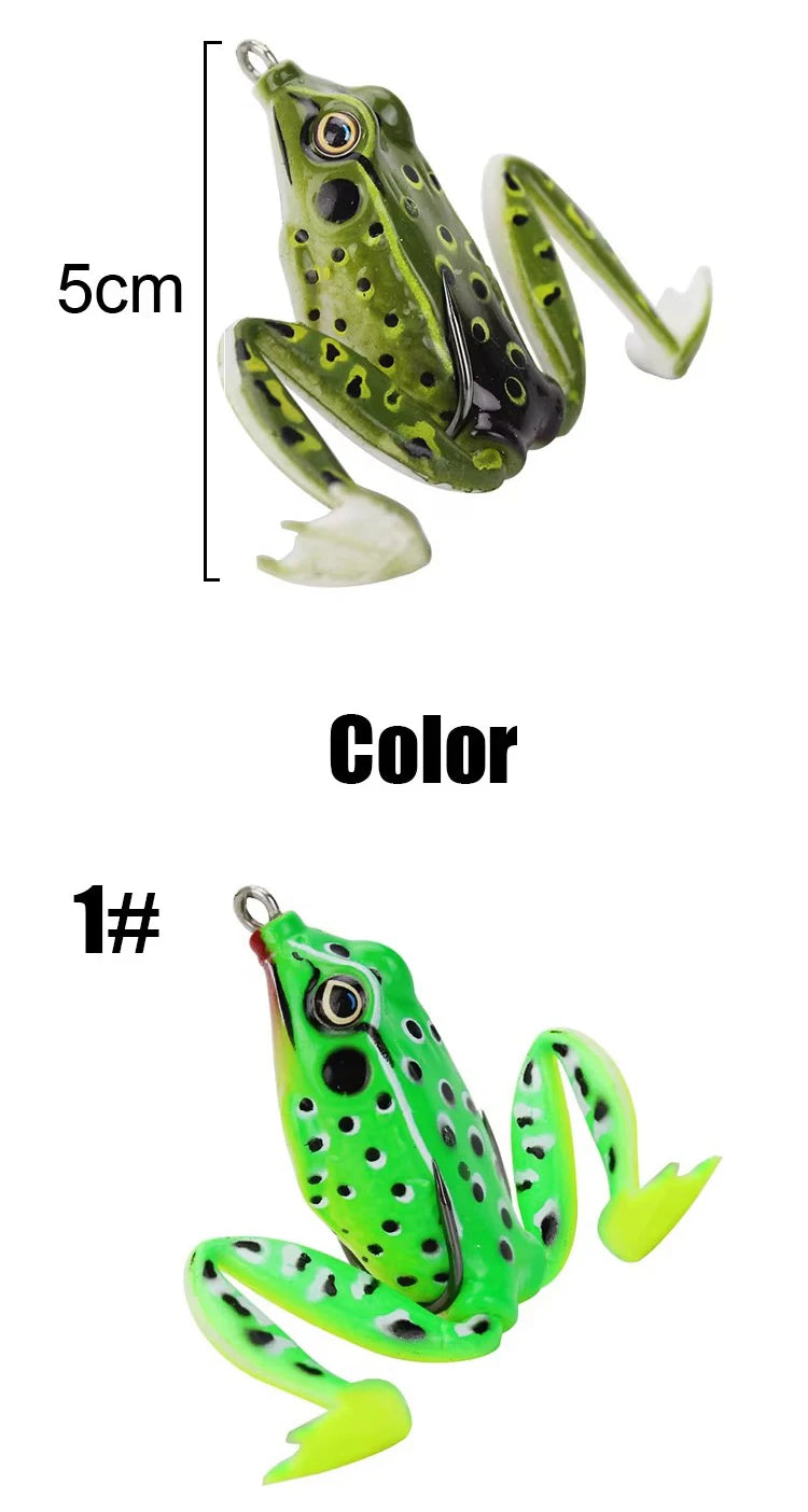WEIHE High Quality Spinner Fishing Lure Artificial Soft Silicone Bait Gel Live Frog Bait 5cm /12g Frog Carp Fishing Accessories