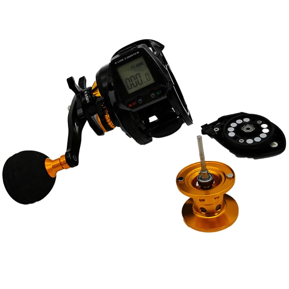 Hook Reminder Digital Fishing Baitcasting Reel Line Counter 6.3:1 Digital Fishing Reel