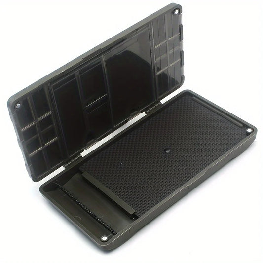 1pc Rigtrip Multi-Compartment Carp Fishing Tackle Box - Durable ABS, Secure Magnet Closure