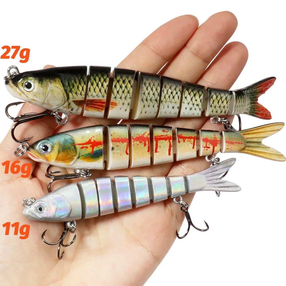 3PCS Swimbait 11g 16g 27g Multi Joint Lure Sinking Pencil Bionic Swimming Pesca Bass Treble Hook