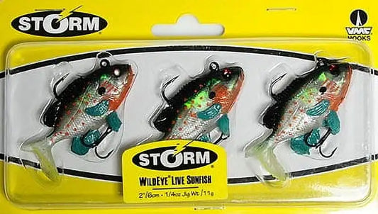 3 pcs Storm 2" Live WildEye Sunfish Fishing Lure