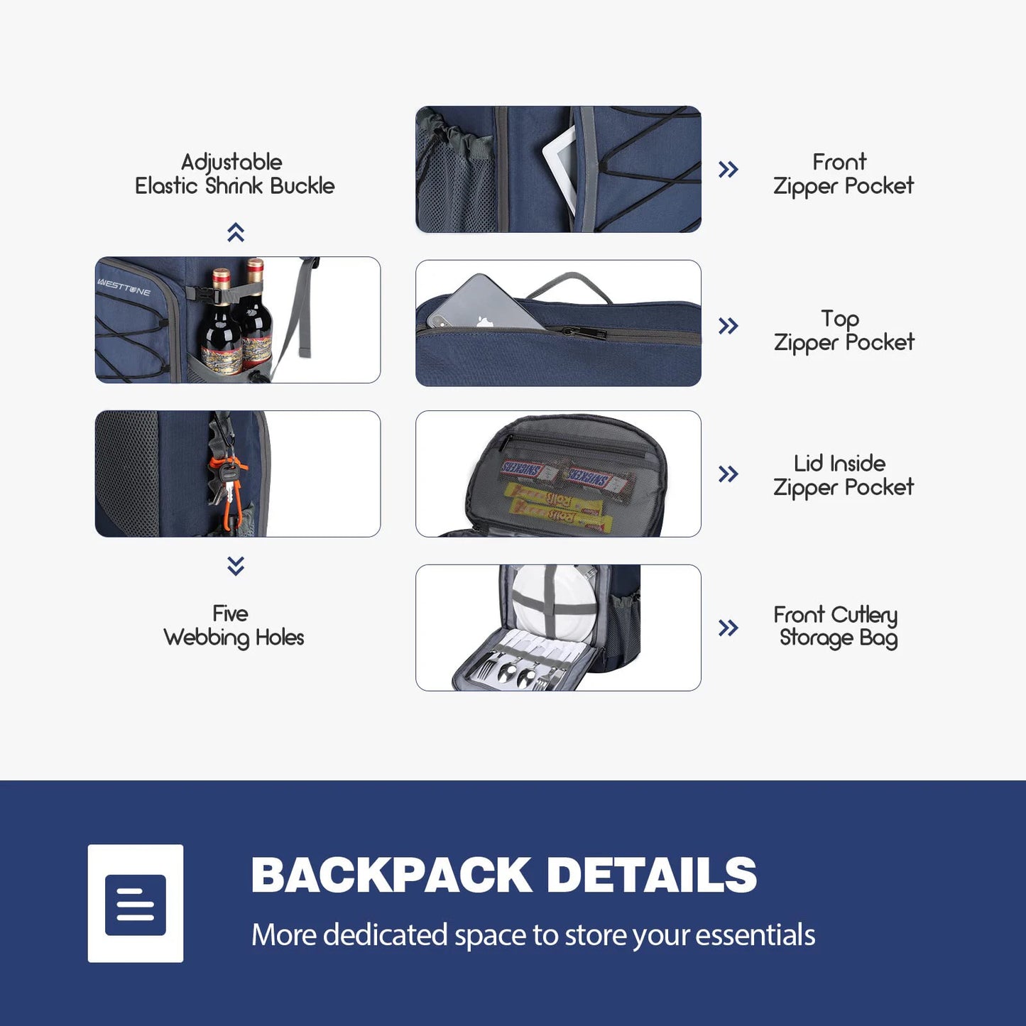 WESTTUNE 35 Can Cooler Backpack Leakproof Insulated