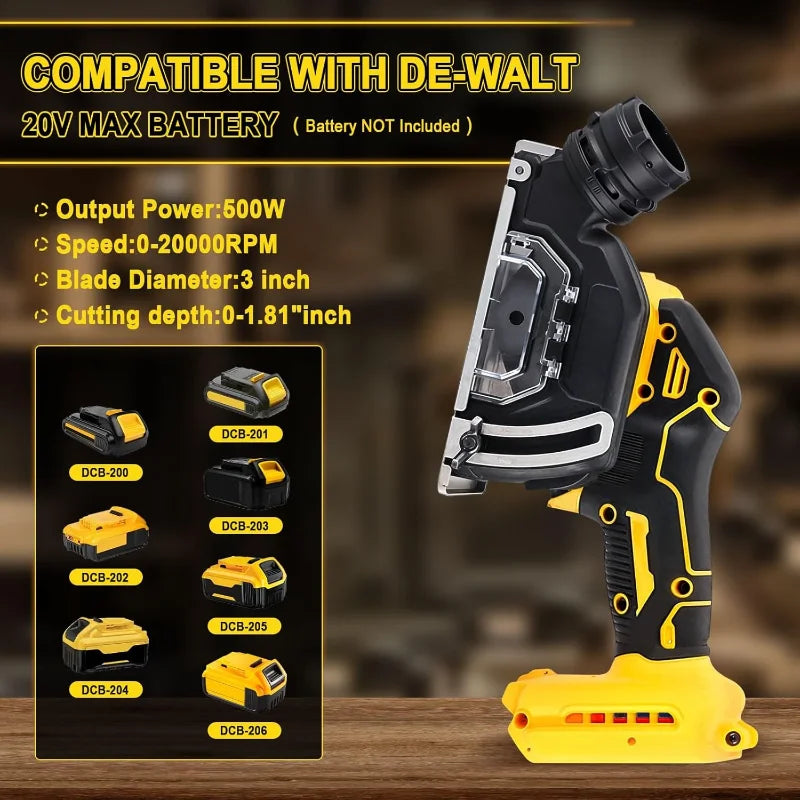 Fit for DeWALT 20V Battery Cordless Angle Grinder 3 Inch Handle CUT OFF Electirc Cutting Mini Circular Saw Machine Power Tools