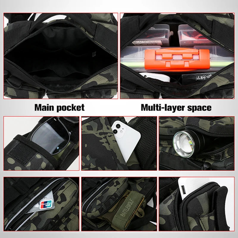 Men Fishing Tackle Bag Single Tactical Bags Fish Lures Gear Utility Storage Fishing Box