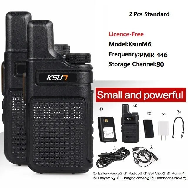 KSUT PMR446 Walkie Talkie 2pcs/1pcs Mini Size Portable Handheld Radio Wireless Set Two Way Radio Station Comunicador Transceiver
