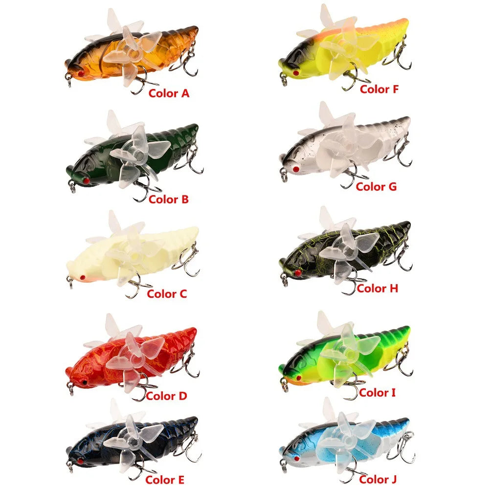 1 PC Popper Spin Fishing Lure Floating Hard Bait Artificial Spinning Baits 14G 7.5G