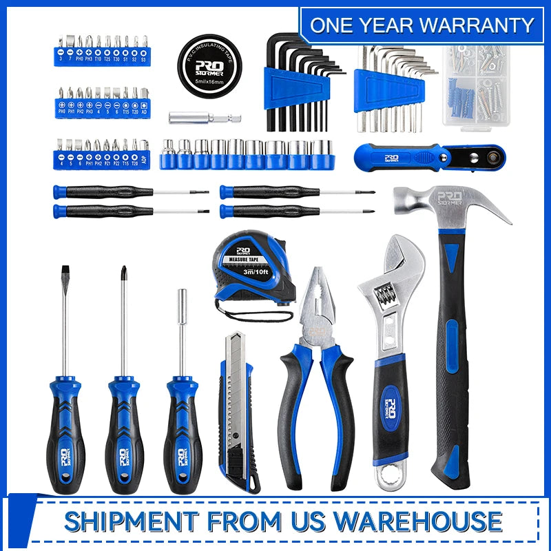 160-Piece Portable Tool Kit Home Repair Tool Set with Toolbox Organizer Small Starter Toolbox Kit for Students By Prostormer
