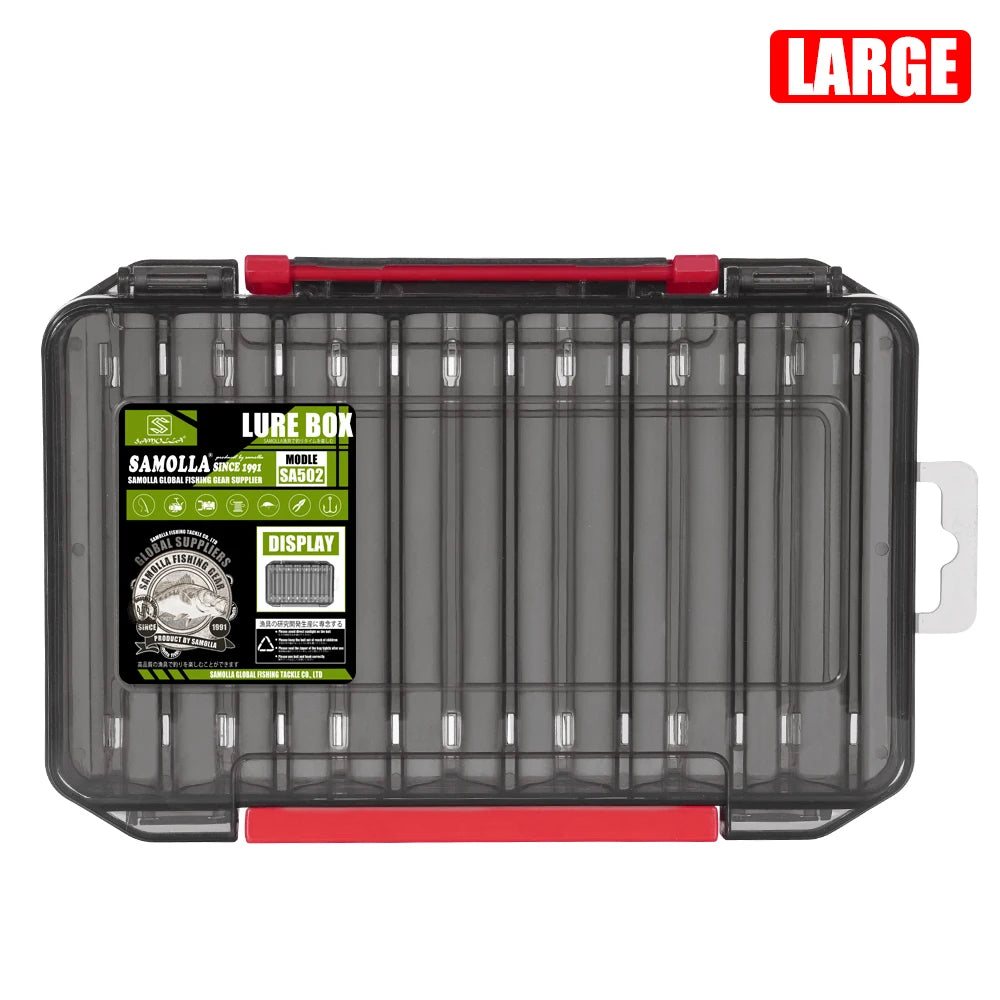 SAMOLLA Double-Sided Compact Tackle Box - Streamline Fishing with Durable, Versatile Organizer for Lures, Hooks, Baits