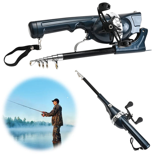 1Set Portable Folding Fishing Rod Telescopic