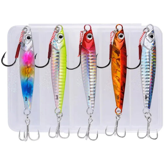 5pcs Metal Jig Fishing Lure Weights 10g-40g Trolling Hard Bait Bass Fishing Bait Tackle Trout Jigging Lure Jigs