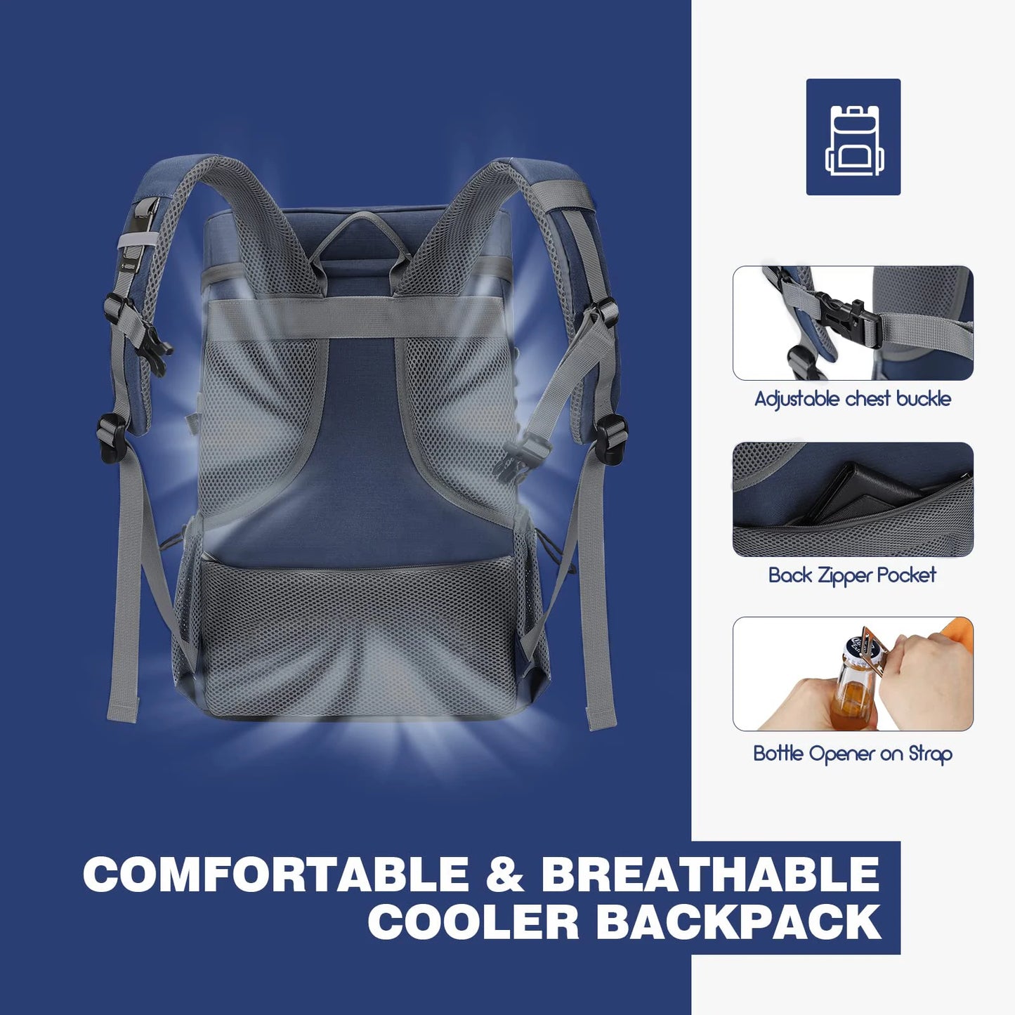 WESTTUNE 35 Can Cooler Backpack Leakproof Insulated