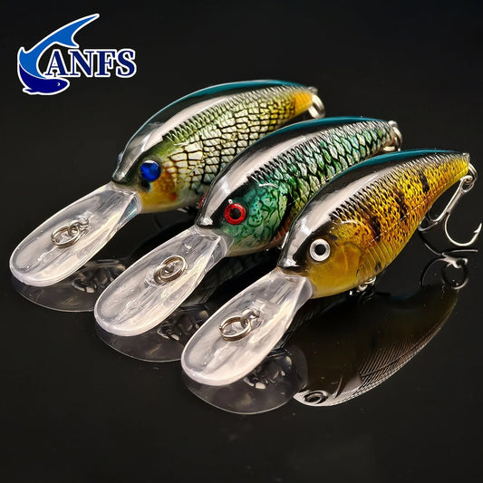 ANFS 1pc/3pcs Crankbait Lure, Realistic Design Artificial Fishing Lure, Bionic Hard Bait,Fishing Tackle,8.8cm/3.46in