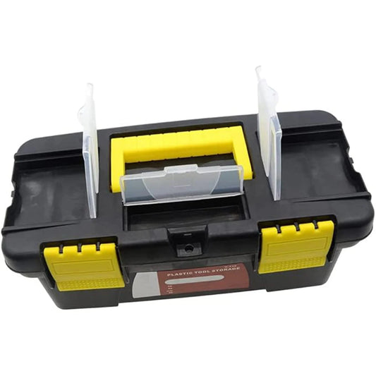 10 inch Double-Layer Tool Storage Box,Hand Tool Case Portable Toolbox,2 Layer Plastic Hand Tool Chest Storage Case.