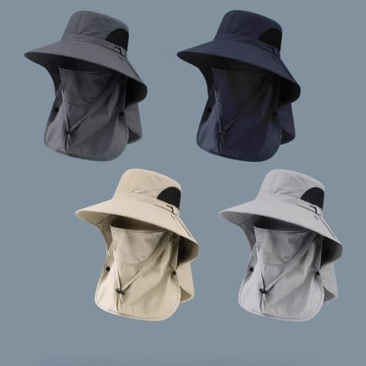 Summer Sun Hats UV Protection Outdoor Hunting Fishing Cap for Men Women Hiking Camping Visor Bucket Hat Neck Flap Fisherman Hat