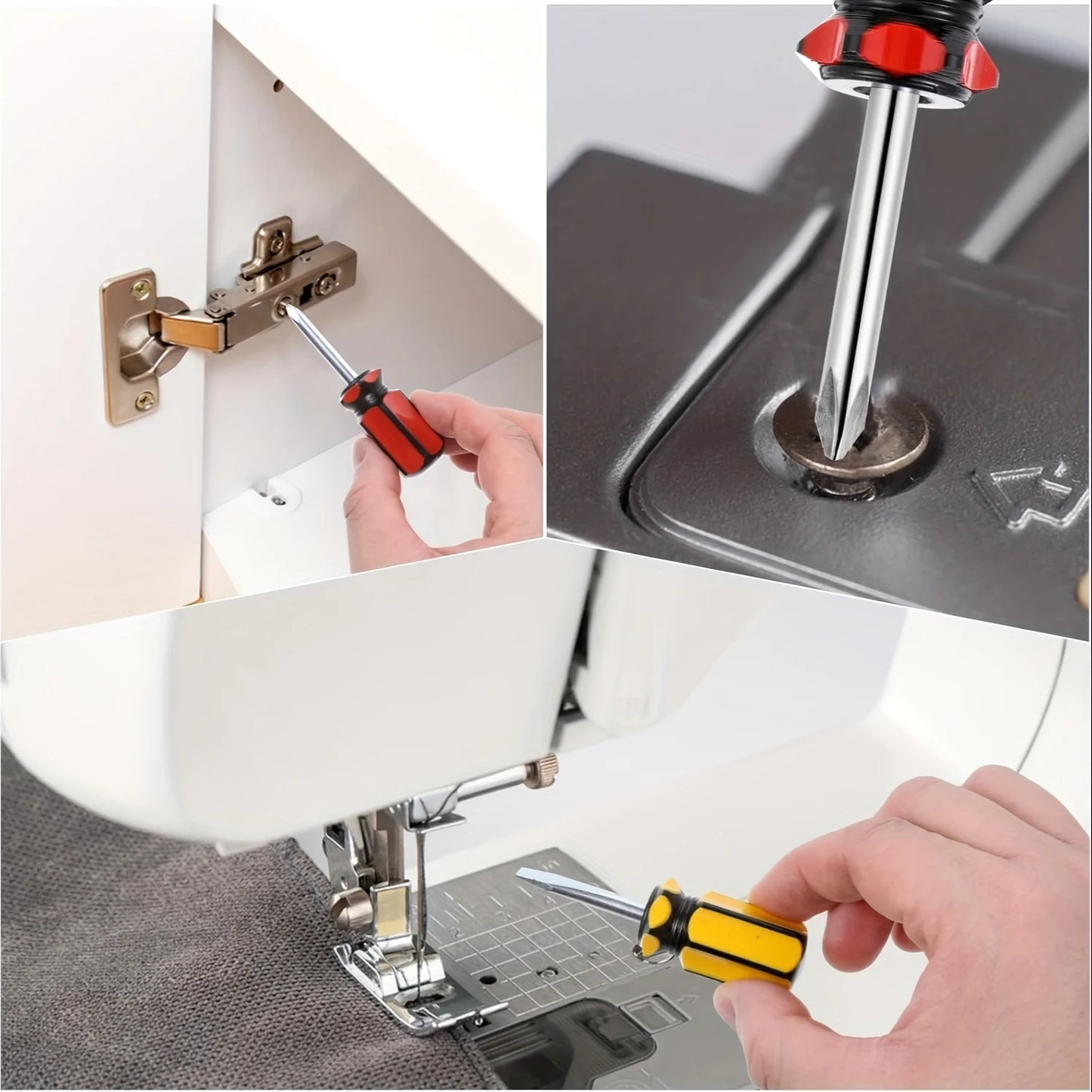 1/2Pcs small screwdriver short handle stubby screwdriver Phillips screwdriver and flat head screwdriver Pocket Screwdriver