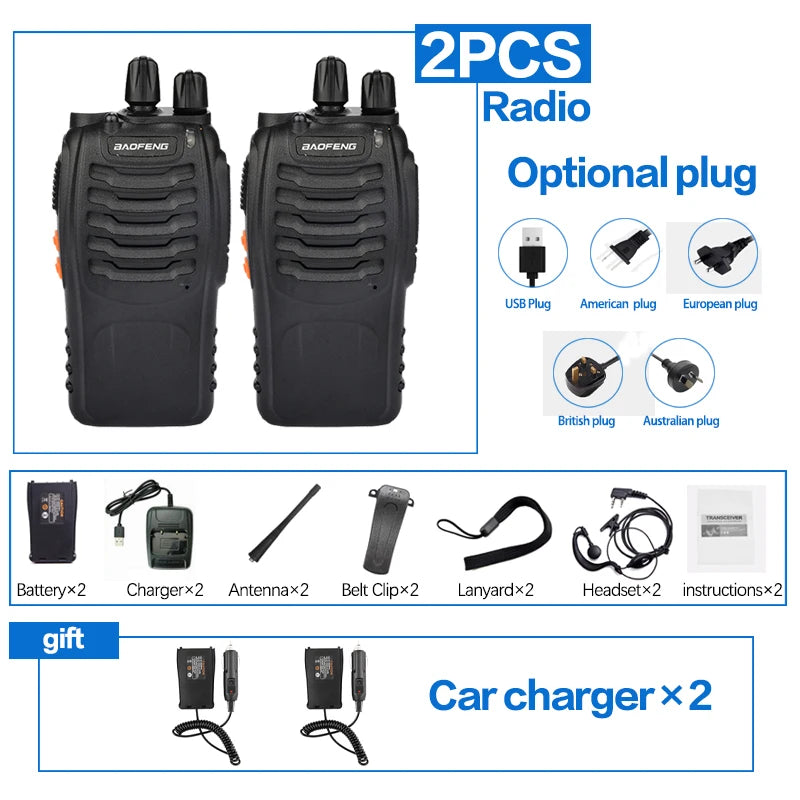 2Pcs/Lot baofeng BF-888S Walkie Talkie Two-way Radio Set BF 888s UHF 400-470MHz 16CH walkie-talkie Radios Transceiver