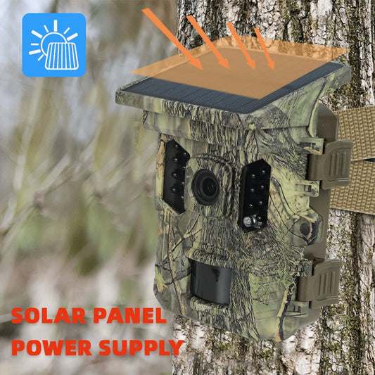 Wildlife Camera Solar Energy Trail Cam 4K with 1080P Night Vision Waterproof BT WiFi