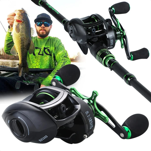 Casting Fishing Reel 7.2 1 Gear Ratio Max Drag 10kg Baitcasting Reel with Aluminum Spool