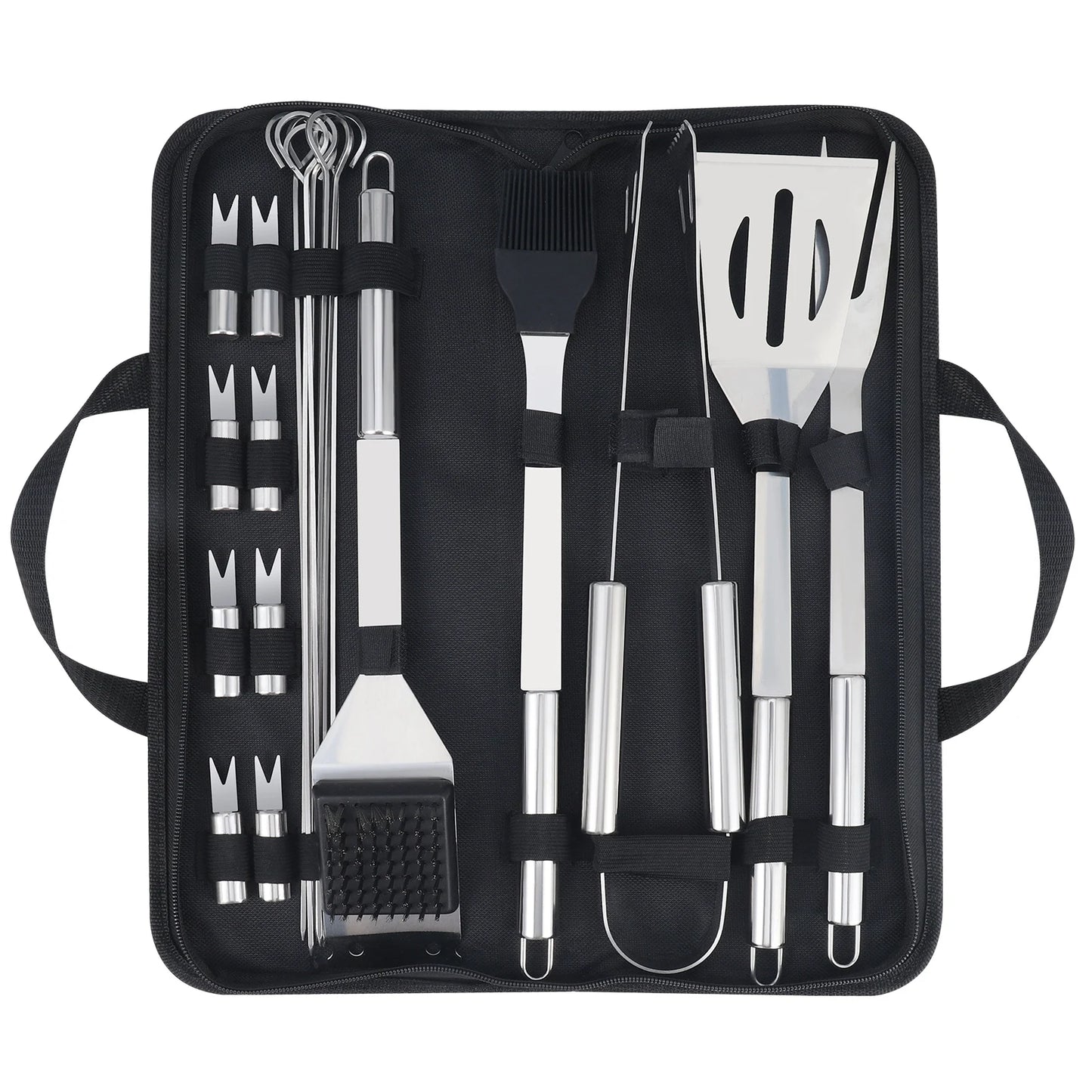 20PCS Barbecue Utensils, Grill Tools, Heavy Duty Stainless Steel Grill Sel
