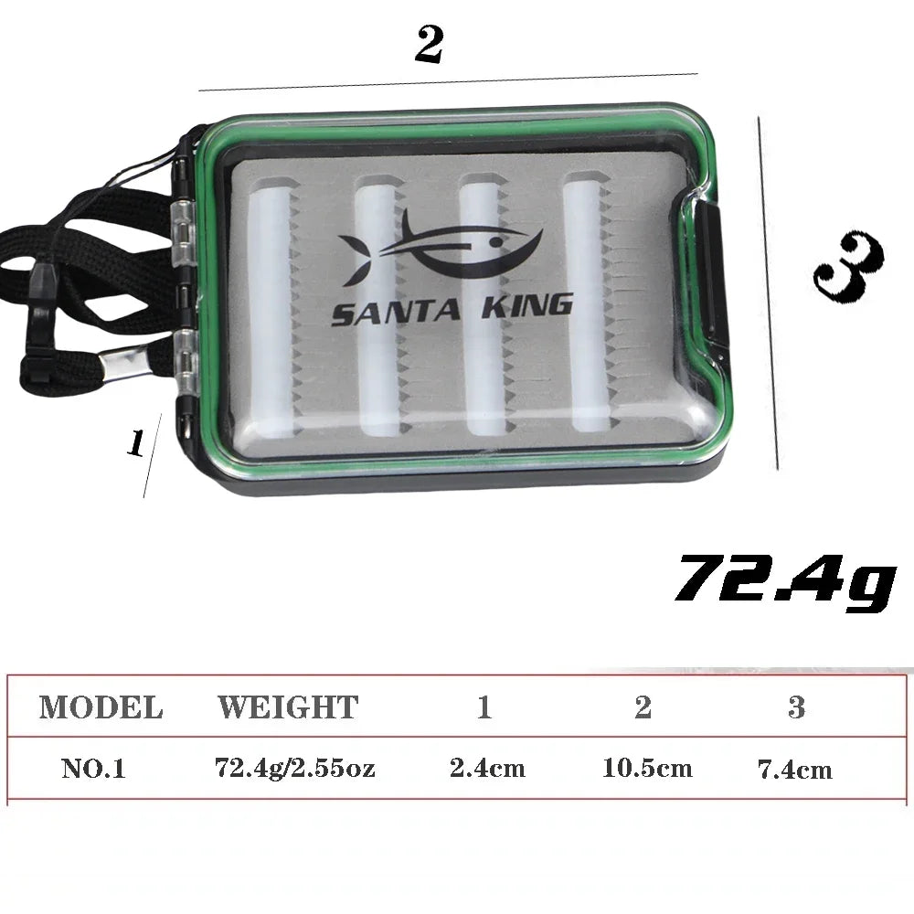 SantaKing Fishing Tackle Box Fly Hooks Storage Box Durable Multiple Layers Portable for Organized Outdoor Fishing