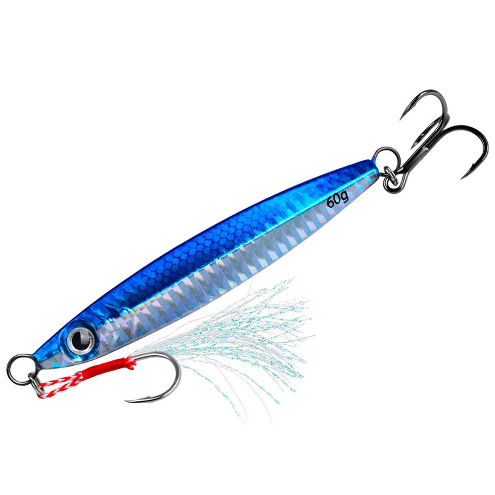 Metal Jig Fishing Lure 60g Trolling Hard Bait Fast Sinking