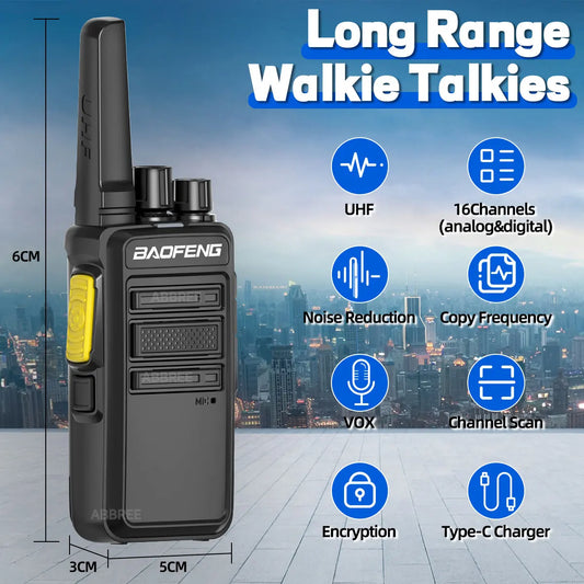 2PCS Baofeng BF-V12D GMSK Digital Walkie Talkies UHF Encrypted Call VOX Noice Reduction Portable Ham Radio Upgrade BF-888S