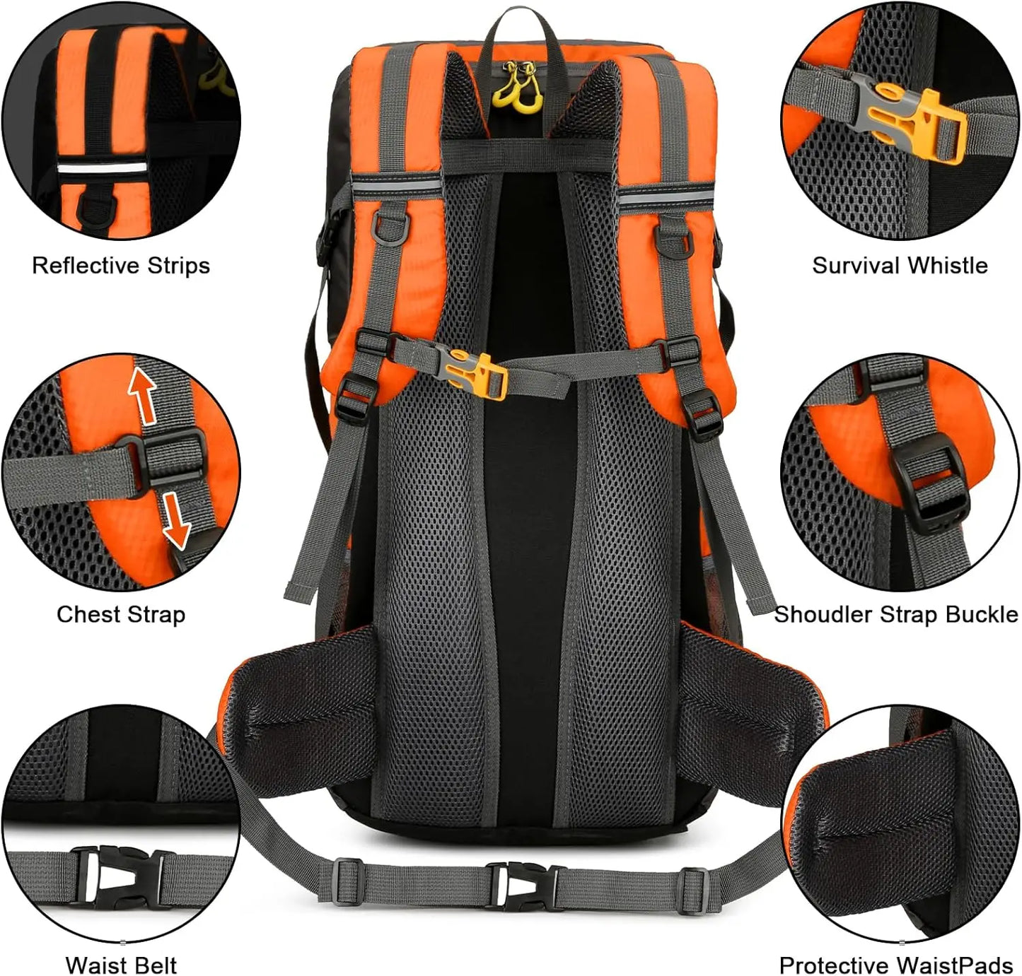 Waterproof 50L Lightweight Backpack with Rain Cover