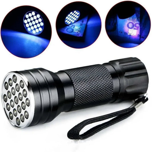 100/51/21 LED UV Flashlight Black Light Super Bright Handheld Flashlight for Hotel Inspection Pet Urine Detector