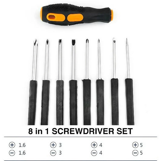 STONEGO 1Set 8-in-1 Multifunctional Screwdriver Set - Repair Tool Kit for Mobiles, Computers, Various Interchangeable Heads