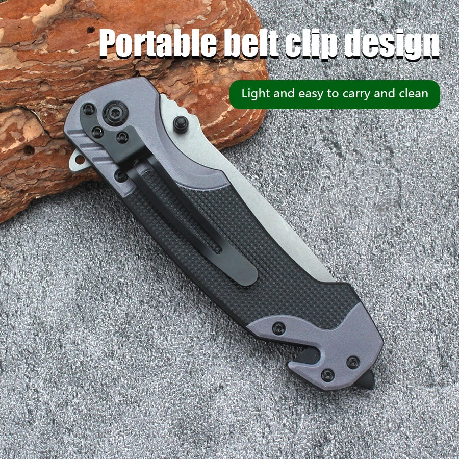 Stainless Steel Folding Knife Pocket Defense Pocket Knife Outdoor Damascus Pattern Tactical