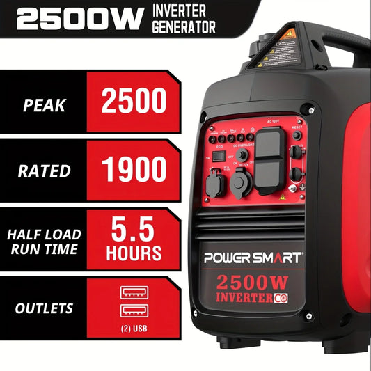 PowerSmart 2500-Watt Portable Inverter Generator with Quiet Technology and CO Protect