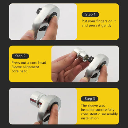 SEAMETAL 12Pcs 1/4 Inch Ratchet Socket Wrench Set Upgrade Wrench Socket Set Hardware Car Boat Motorcycle Bicycle Repairing Tools