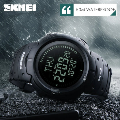 Outdoor Chronograph Compass Watch Men Multifunction Waterproof LED Electronic