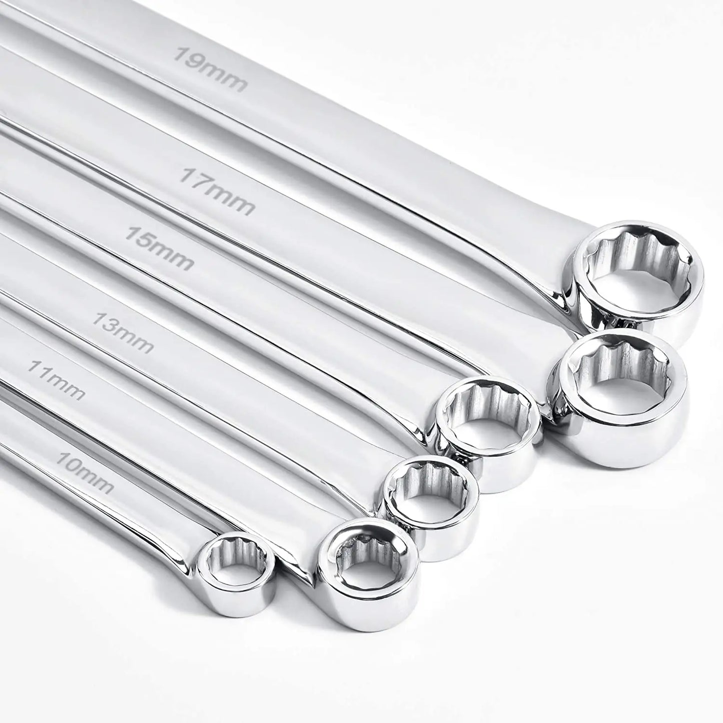 EZARC Extra Long Double Ring Box End Spanner Aviation Wrench Strong Power Less Effort Metric 8-10 9-11 12-13 14-15 16-17 18-19mm