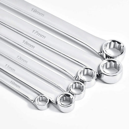 EZARC Extra Long Double Ring Box End Spanner Aviation Wrench Strong Power Less Effort Metric 8-10 9-11 12-13 14-15 16-17 18-19mm
