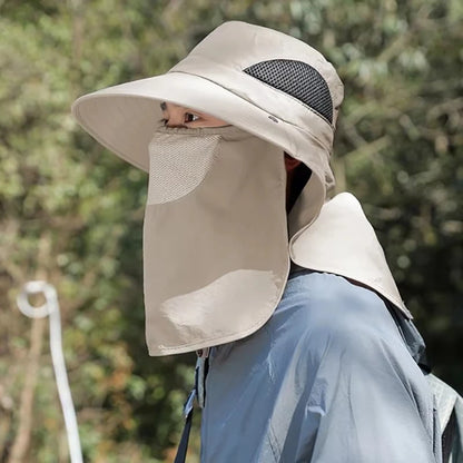 1pc Summer Sun Hats UV Outdoor Fishing Cap Hiking Camping Visor Bucket Hat Fisherman Hat Protection Neck