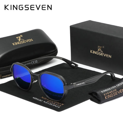 KINGSEVEN Brand Original Sunglasses Men Polarized UV400 Luxury Women Eyewear Male Outdoor Round Frame Causal Fashion Glasses