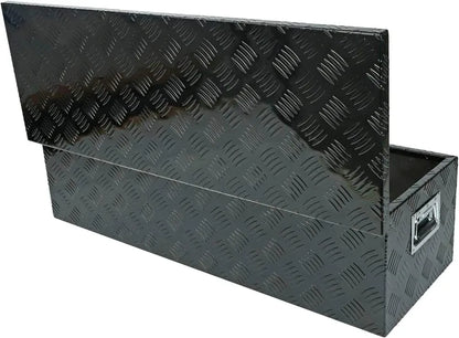 39"X13"X10" BLACK ALUMINUM PICKUP TRUCK TRUNK BED TOOL BOX TRAILER STORAGE+LOCK