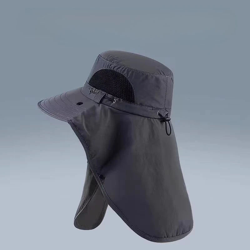Summer Sun Hats UV Protection Outdoor Hunting Fishing Cap for Men Women Hiking Camping Visor Bucket Hat Neck Flap Fisherman Hat