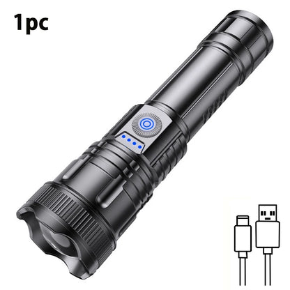 2pcs Strong Light Flashlight USB Rechargeable Small Xenon Lamp Portable Ultra Bright Long-range