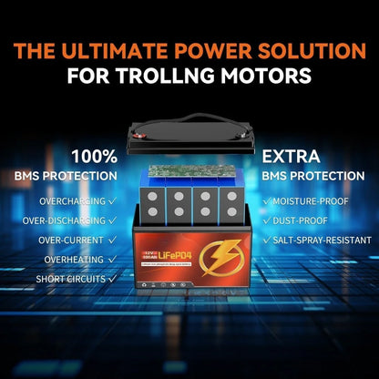 12V 100Ah lithium battery with Bluetooth for trolling motor, RV, Comping, Marine, Solar, Off-GRIDCAmping