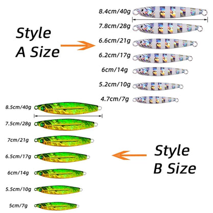 5pcs Metal Jig Fishing Lure Weights 10g-40g Trolling Hard Bait Bass Fishing Bait Tackle Trout Jigging Lure Jigs