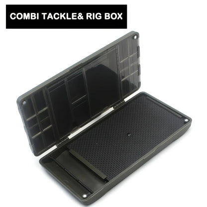 1pc Rigtrip Multi-Compartment Carp Fishing Tackle Box - Durable ABS, Secure Magnet Closure