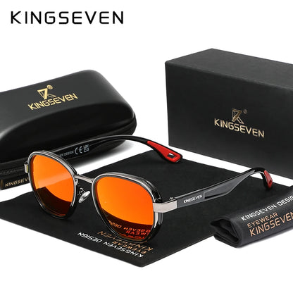KINGSEVEN Brand Original Sunglasses Men Polarized UV400 Luxury Women Eyewear Male Outdoor Round Frame Causal Fashion Glasses