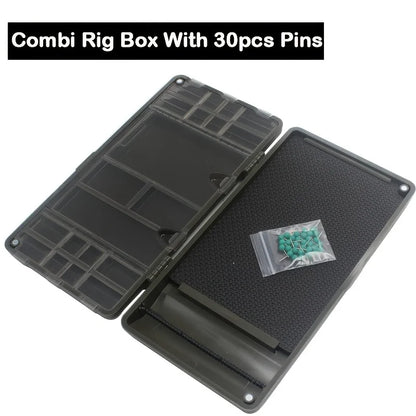 1pc Rigtrip Multi-Compartment Carp Fishing Tackle Box - Durable ABS, Secure Magnet Closure